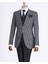Italyan Stil Slim Fit Erkek Kombin Ceket Yelek Pantolon Takım Elbise Siyah T13074 2