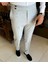 Italyan Stil Slim Fit Gofre Kumaş Bel Detaylı Erkek Pantolon Gri T12618 1