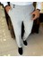 Italyan Stil Slim Fit Gofre Kumaş Bel Detaylı Erkek Pantolon Gri T12618 3