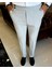 Italyan Stil Slim Fit Gofre Kumaş Bel Detaylı Erkek Pantolon Gri T12618 4