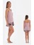 33502 Pamuklu Ip Askılı Kadın Şortlu Pijama Takımı Lila 2