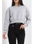 Byrclz Şardonlu Crop Sweat Grirenkli Byrnew 4