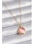 Mulvxxmd XDN02 Çelik Gold Renk Pembe Sedefli Daire Model Kadın Kolye (Mulvix) 2