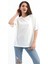 Bisiklet Yaka Halka ve Boncuk Detaylı T-Shirt - Ekru 3