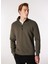 Dik Yaka Relaxed Haki Erkek Düz Sweatshirt C4WM-SWT4256 1