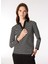 Polo Yaka Çizgili Siyah - Beyaz Kadın Sweatshırt PBF4WL-SWT5557 1