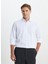 Slim Fit Klasik Yaka Beyaz - Haki Erkek Gömlek Ace202510080_Gömlek Par Nm 1