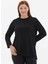 Yuvarlak Yaka Düz Siyah Kadın Bluz 24KSL8963-BB 1