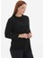 Yuvarlak Yaka Düz Siyah Kadın Bluz 24KSL8963-BB 2