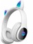 Technoguru Kedi Kulağı Tasarımlı Rgb Işıklı Katlanabilir L400 Bluetooth Kulaklık Beyaz 1