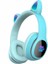 Technoguru Kedi Kulağı Tasarımlı Rgb Işıklı Katlanabilir L400 Bluetooth Kulaklık Mavi 1