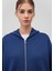 Fermuarlı Kapüşonlu Lacivert Basic Sweatshirt 1611775-82625 6