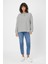 Çizgili Dik Yaka Fermuarlı Oversıze Sweatshırt (UNI00247) 1