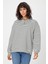 Çizgili Dik Yaka Fermuarlı Oversıze Sweatshırt (UNI00247) 2