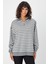 Çizgili Dik Yaka Fermuarlı Oversıze Sweatshırt (UNI00247) 1