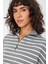 Çizgili Dik Yaka Fermuarlı Oversıze Sweatshırt (UNI00247) 5