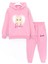 Uzun Kollu Kapüşonlu Barbie Baskılı Kız Çocuk Eşofman Takımı Pembe 001-0001947 1