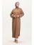 Yakalı Fermuarlı Ferace 1021-03 Vizon 1