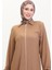 Yakalı Fermuarlı Ferace 1021-03 Vizon 3