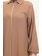 Yakalı Fermuarlı Ferace 1021-03 Vizon 4