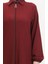 Yakalı Fermuarlı Ferace 1021-02 Bordo 4
