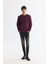 Erkek Bordo Bisiklet Yaka Pamuklu Baskılı Elastan Sweatshirt A42Y1267 5