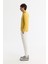Erkek Sarı Kapüşonlu Pamuklu Baskılı Elastan Sweatshirt A42Y1324 3