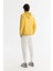 Erkek Sarı Kapüşonlu Pamuklu Baskılı Elastan Sweatshirt A42Y1324 4