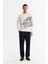 Erkek Ekru Bisiklet Yaka Pamuklu Baskılı Sweatshirt A42y1285 5
