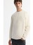 Erkek Ekru Bisiklet Yaka Pamuklu Baskılı Elastan Sweatshirt A42y1243 2