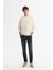 Erkek Ekru Bisiklet Yaka Pamuklu Baskılı Elastan Sweatshirt A42y1243 6