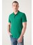 Erkek Yeşil 3 Düğmeli %100 Mısır Pamuğu Polo Yaka T-Shirt B001027 3