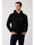 Erkek Siyah Kapüşonlu 3 Iplik Şardonlu Sweatshirt A32y1295 1
