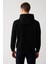 Erkek Siyah Kapüşonlu 3 Iplik Şardonlu Sweatshirt A32y1295 4