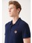 Erkek Lacivert Soft Touch Havlu Marine Baskılı Polo Yaka T-Shirt A31Y1033 2