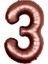 Retro Çikolata Kahve 3 Rakam Folyo Balon 100 cm 1