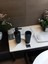 Modern Yuvarlak Banyo Seti: Sıvı Sabunluk ve Diş Fırçalık Siyah 3