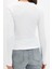 Kadın Moda Şık Regular Kruvaze Yaka Slim Kalıp Örme Fitted Vücuda Oturan Yaka Kol Fitilli Esnek Bluz 2