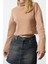 Stil Kadın Fitted Vücuda Oturan Crop Esnek Bluz Super Crop Örme Slim Kalıp 1
