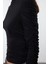 Kadın Moda Şık Regular Balıkçı Yaka Fitted Kalıp Örme Büzgü Drape Detaylı Vücuda Oturan Bluz 4