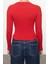 Kadın Moda Şık Crop Bisiklet Yaka Slim Kalıp Örme Cut Out Pencere Detaylı Fitilli Esnek Bluz 5