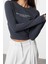 Stil Kadın Baskılı Vücuda Oturan Esnek Bluz Crop Örme Slim Kalıp 1