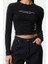 Stil Kadın Baskılı Vücuda Oturan Esnek Bluz Crop Örme Slim Kalıp 2