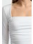 Stil Kadın Büzgü Drape Detaylı Vücuda Oturan Bluz Örme Slim Kalıp 2