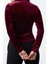 Stil Kadın Kadife Drapeli Fitted Vücuda Oturan Boy Bluz Regular Örme Slim Kalıp 5