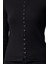 Kadın Moda Şık Regular Bisiklet Yaka Fitted Kalıp Örme Düğme Detaylı Fitilli Esnek Boy Bluz 3