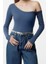 Kadın Regular Slim Kalıp Örme Fitted Vücuda Oturan Omzu Açık Fitilli Pamuklu Esnek Bluz 3