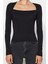Kadın Moda Şık Crop Kare Yaka Slim Kalıp Örme Pamuklu Esnek Fitted Vücuda Oturan Esnek Bluz 5