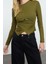 Stil Kadın Kruvaze Büzgü Drape Detaylı Vücuda Oturan Bluz Regular Örme Slim Kalıp Düşük Kol 2