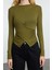 Stil Kadın Kruvaze Büzgü Drape Detaylı Vücuda Oturan Bluz Regular Örme Slim Kalıp Düşük Kol 3